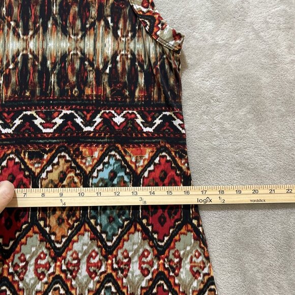 Karen Kane Multi-color Stretch Jersey Sleeveless Border Print Dress Women Sz Sm - Picture 9 of 16